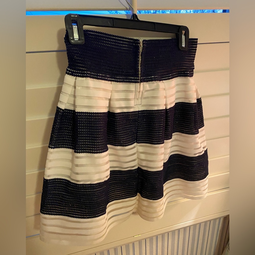 Navy and White striped skirt